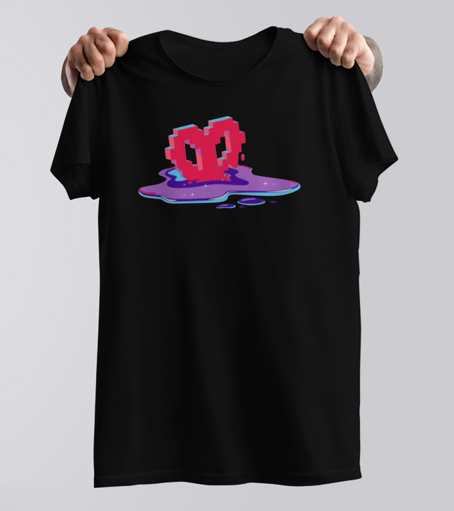 Void Heart Pixel Art Melting Pool T-Shirt