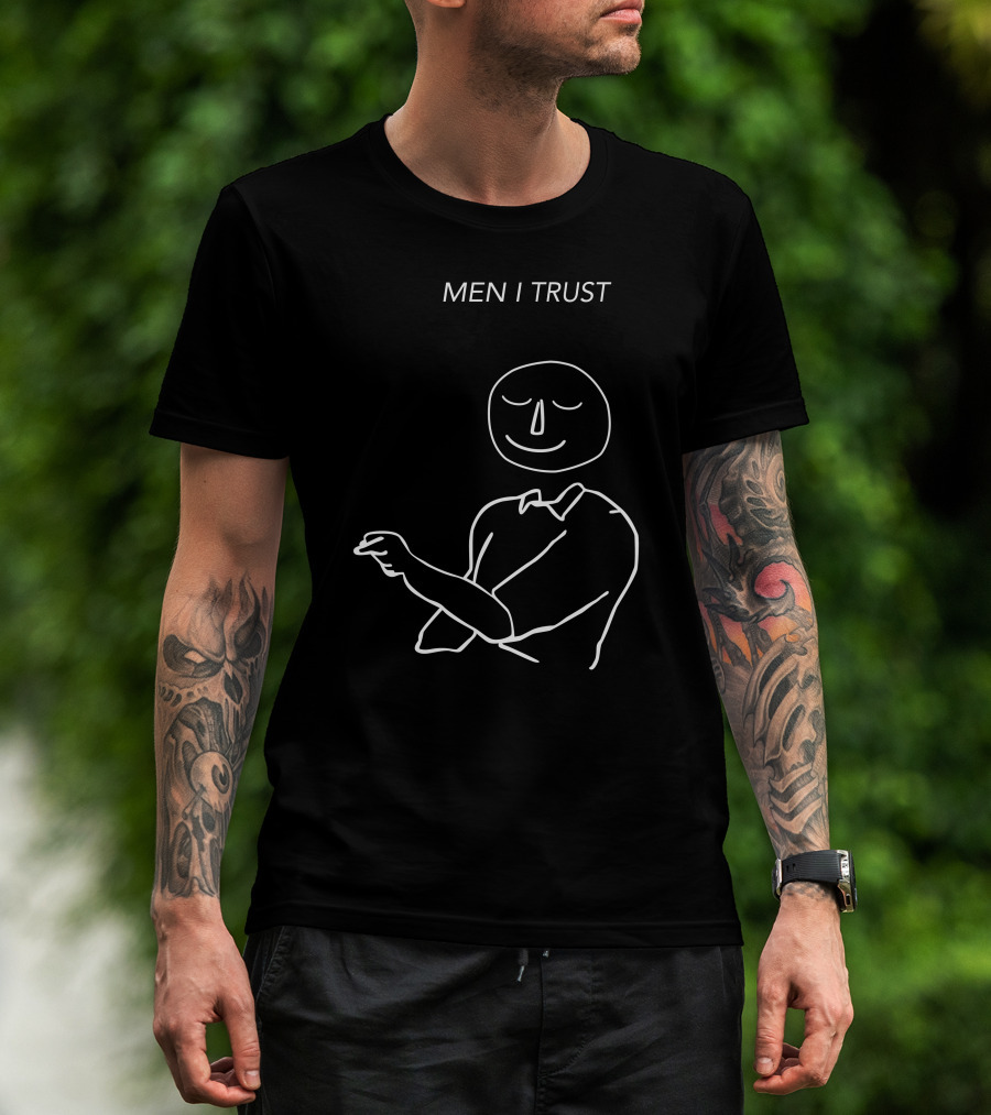 MEN I TRUST Minimalist Line Art Smile T-Shirt