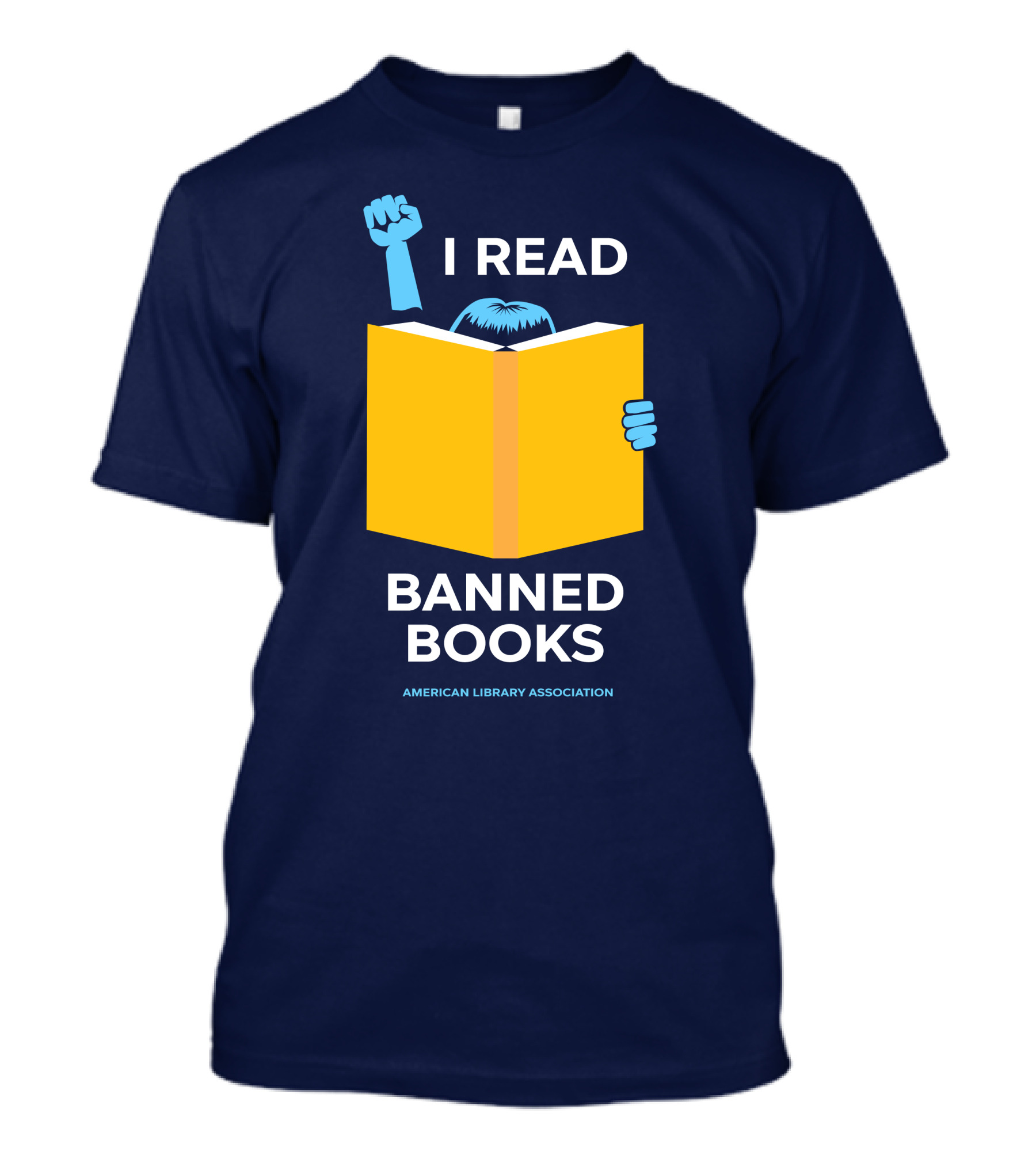 I Read Banned Books Yellow Book Fist American Library Association T-Shirt