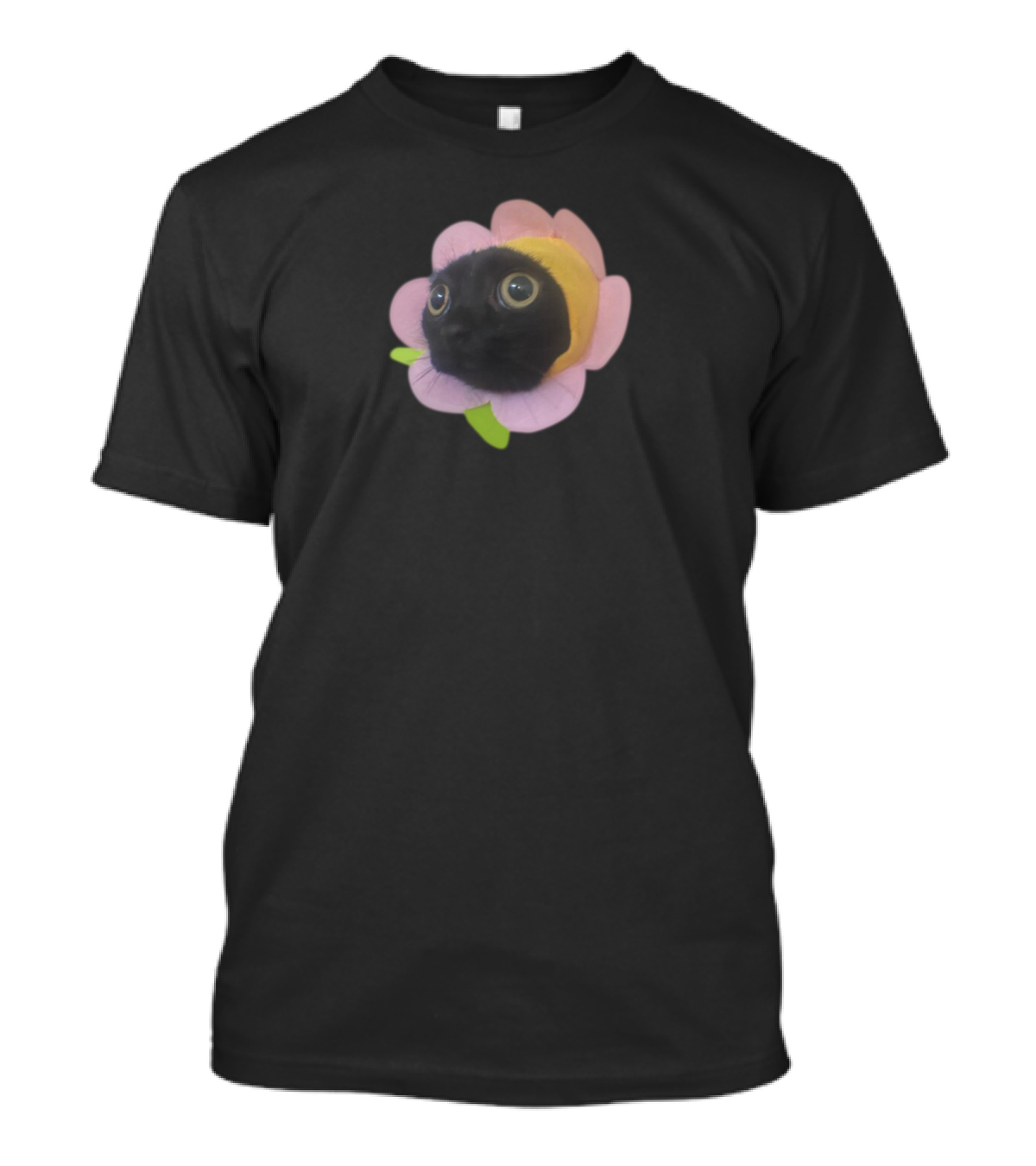 Bigfootjinx Flower Cat Face In Pink Petals T-Shirt
