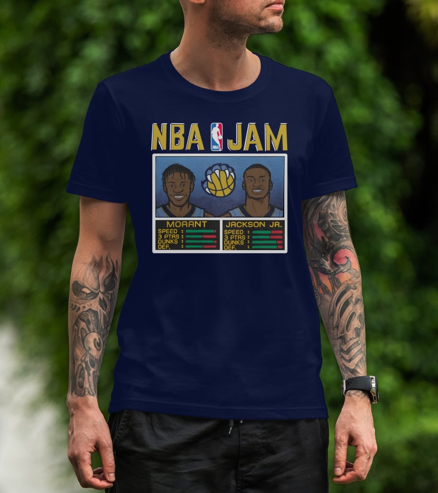 NBA Jam Morant Jackson Jr Player Stats Molly Morrison T-Shirt