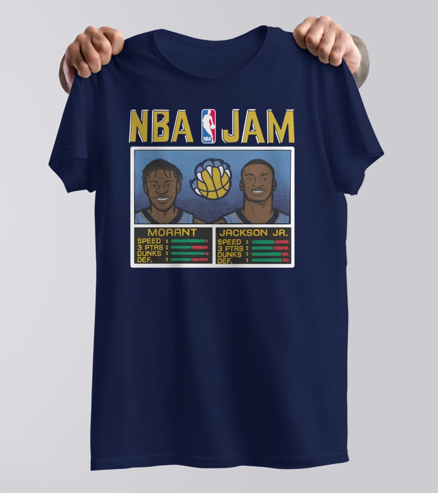 NBA Jam Morant Jackson Jr Player Stats Molly Morrison T-Shirt