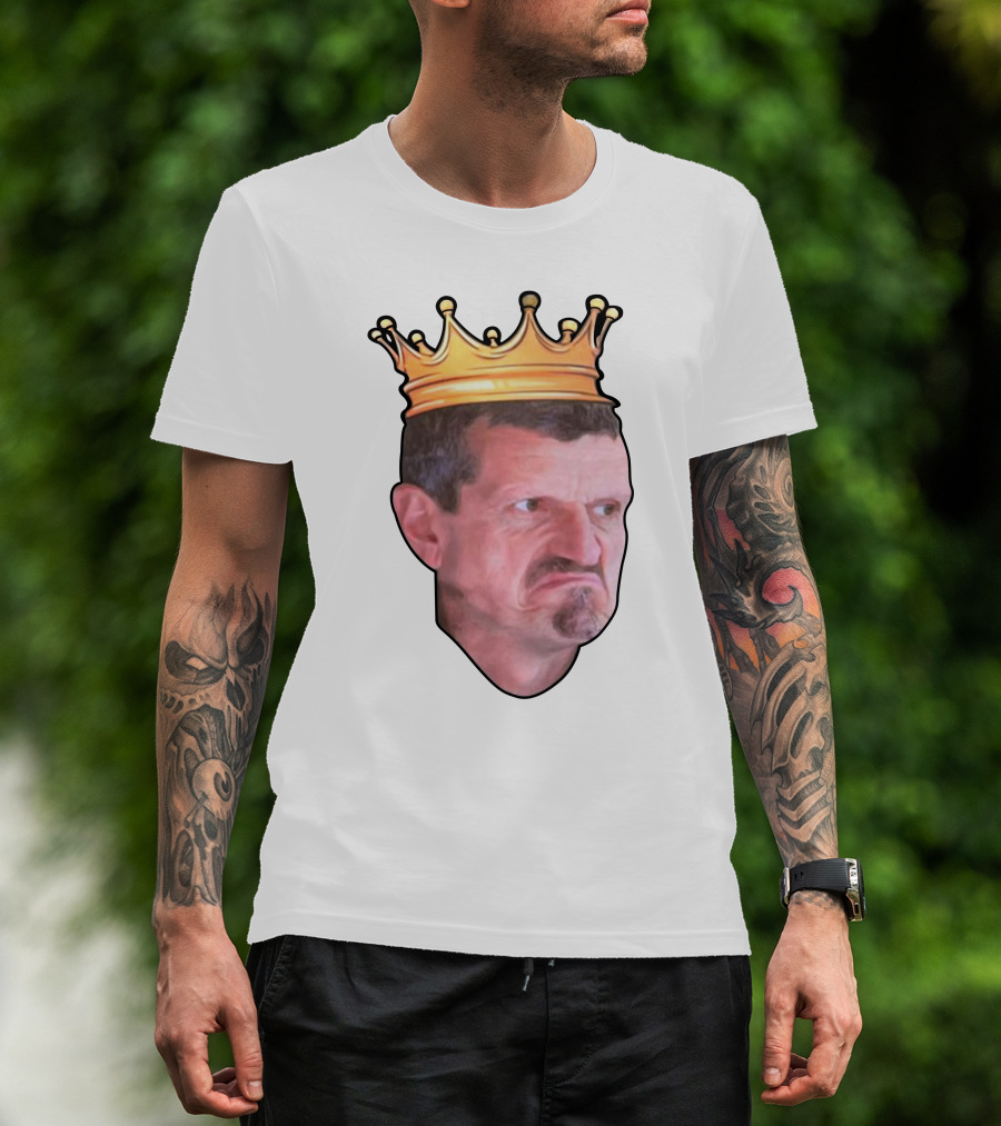 Haas F1 Team Bahrain GP Guenther Steiner King Crown T-Shirt