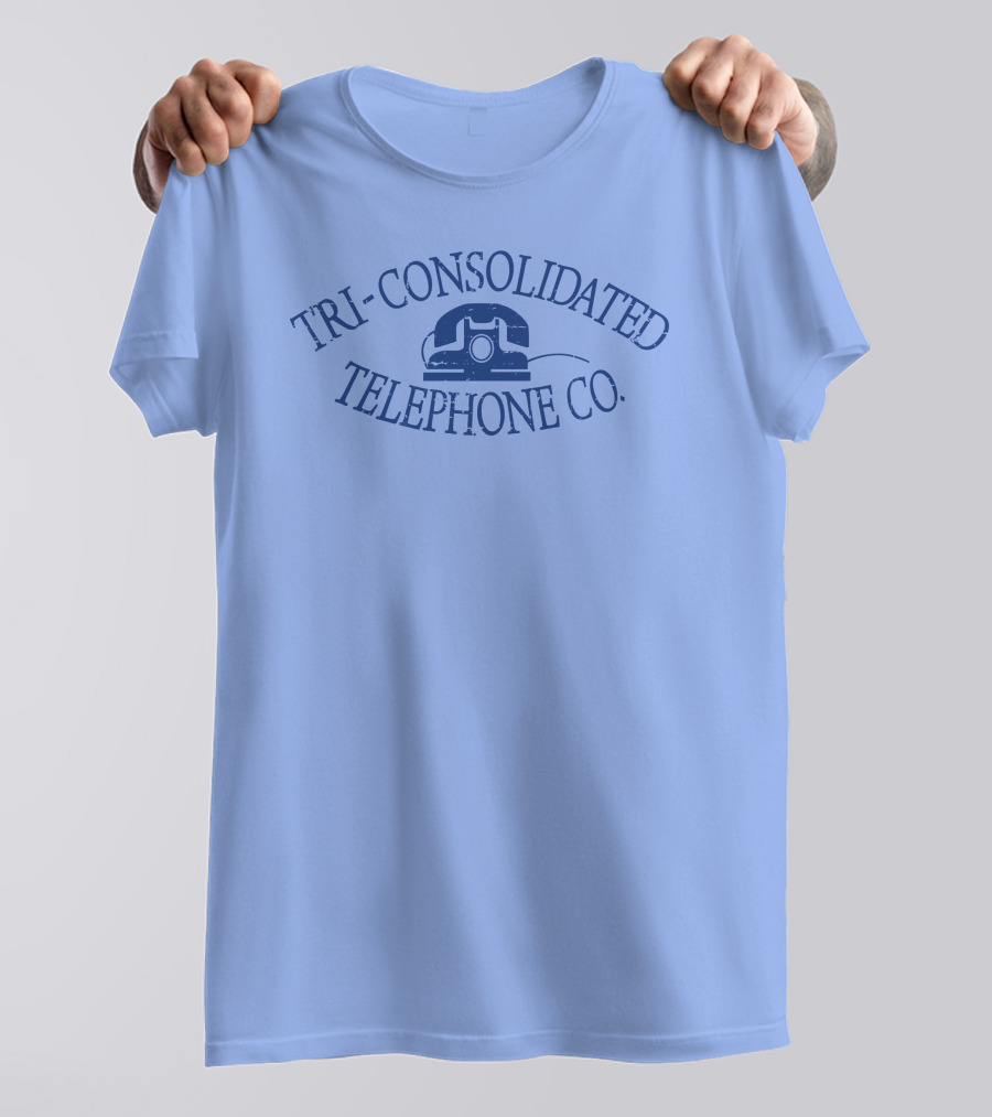 TRI-CONSOLIDATED TELEPHONE CO VINTAGE LOGO WITH RETRO TELEPHONE IMAGE T-Shirt