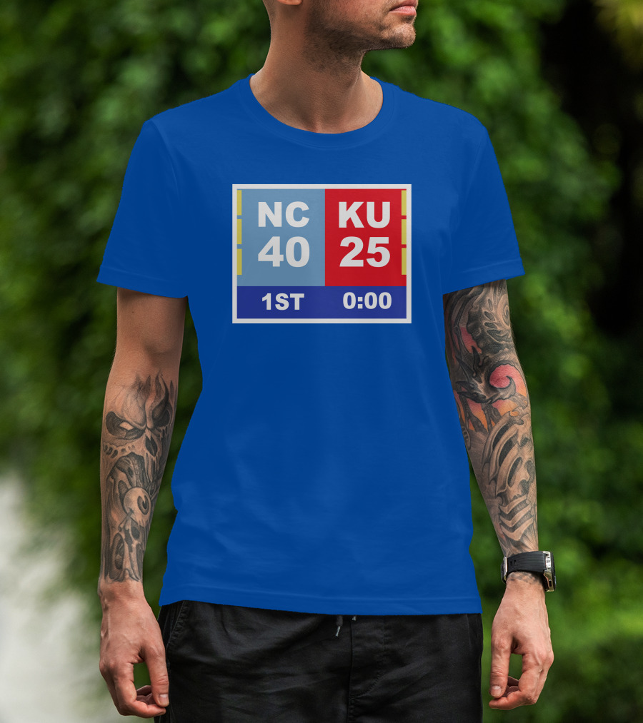 NC 40 KU 25 Scoreboard 1st Half 0:00 Classic Ks Comeback T-Shirt