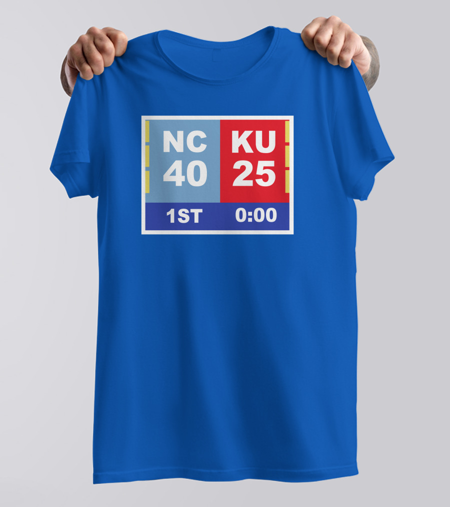 NC 40 KU 25 Scoreboard 1st Half 0:00 Classic Ks Comeback T-Shirt