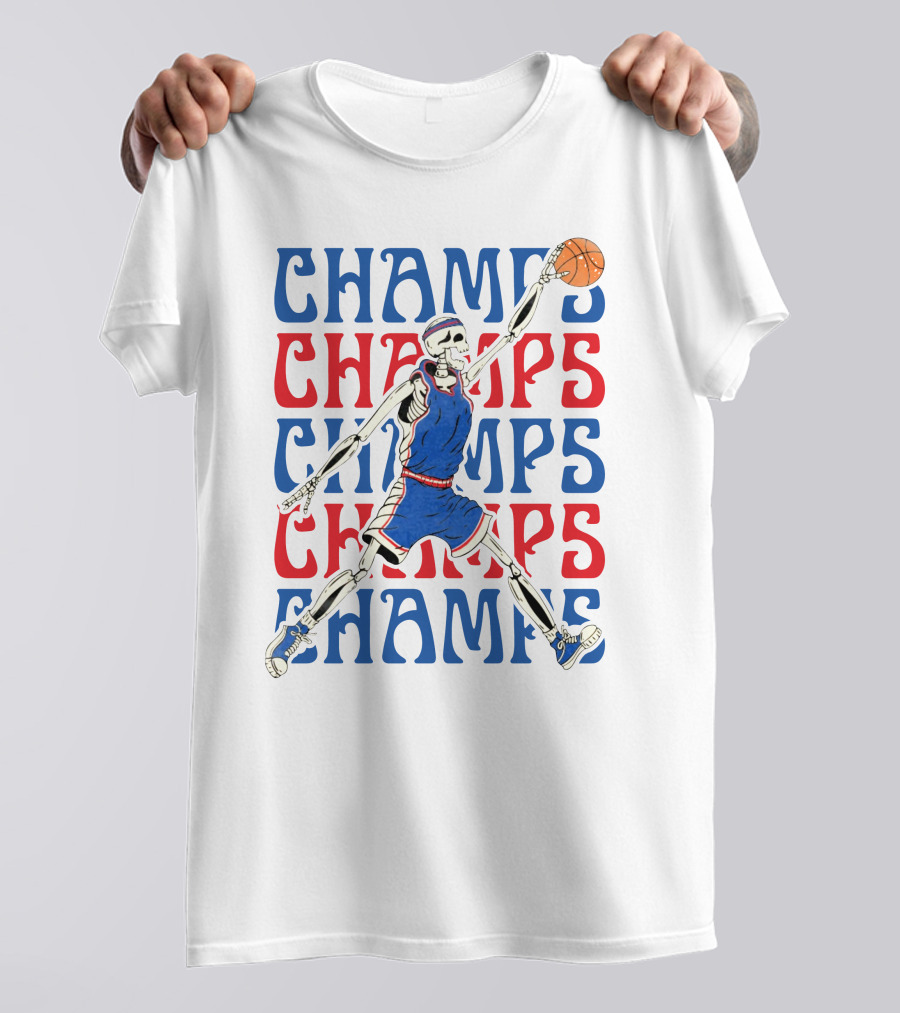 Champs Skeleton Basketball Player Art Ka Skeleton Champs T-Shirt