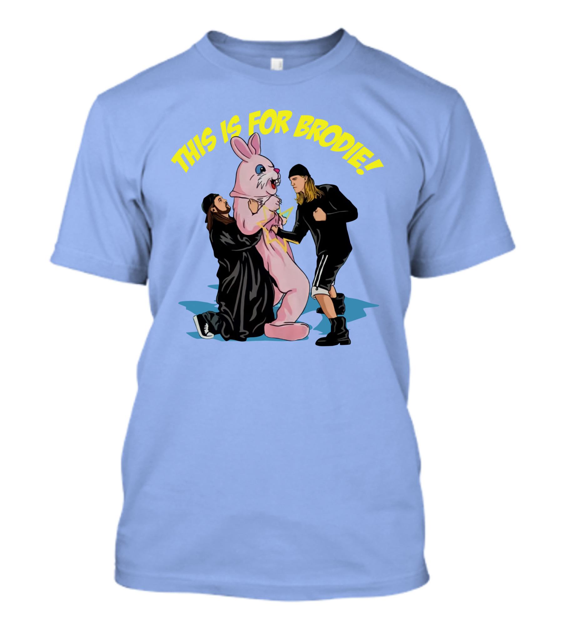 Kevin Smith This Is For Brodie Jay And Silent Bob Pink Bunny Drawing T-Shirt