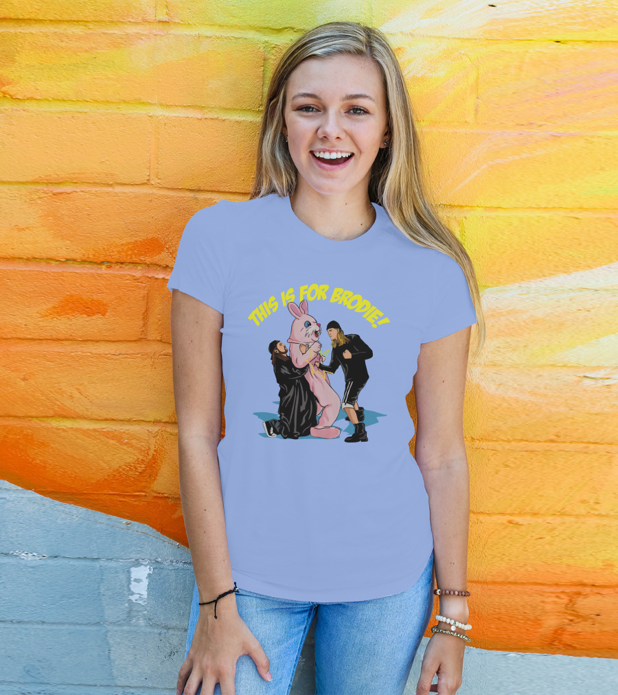 Kevin Smith This Is For Brodie Jay And Silent Bob Pink Bunny Drawing T-Shirt