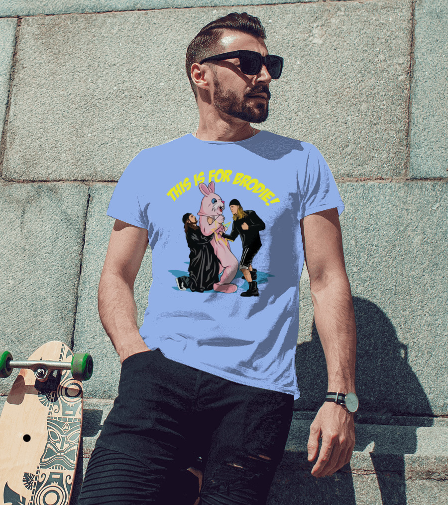 Kevin Smith This Is For Brodie Jay And Silent Bob Pink Bunny Drawing T-Shirt