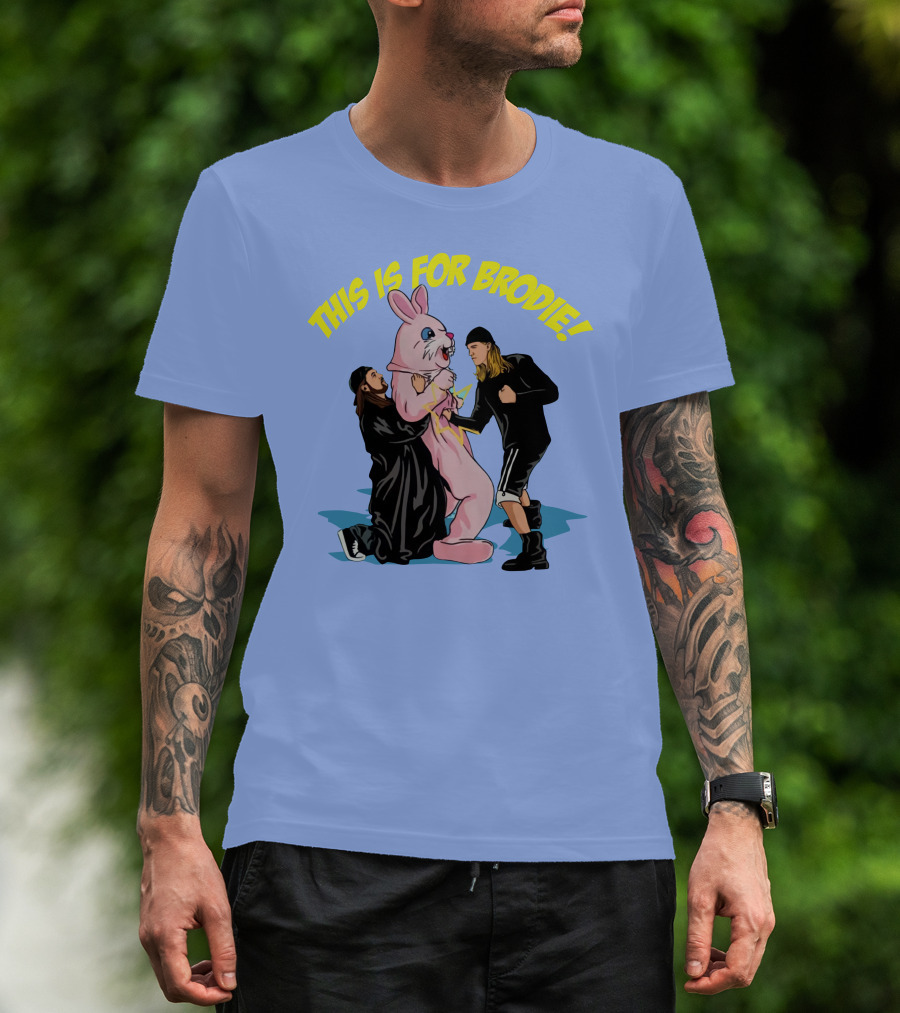 Kevin Smith This Is For Brodie Jay And Silent Bob Pink Bunny Drawing T-Shirt