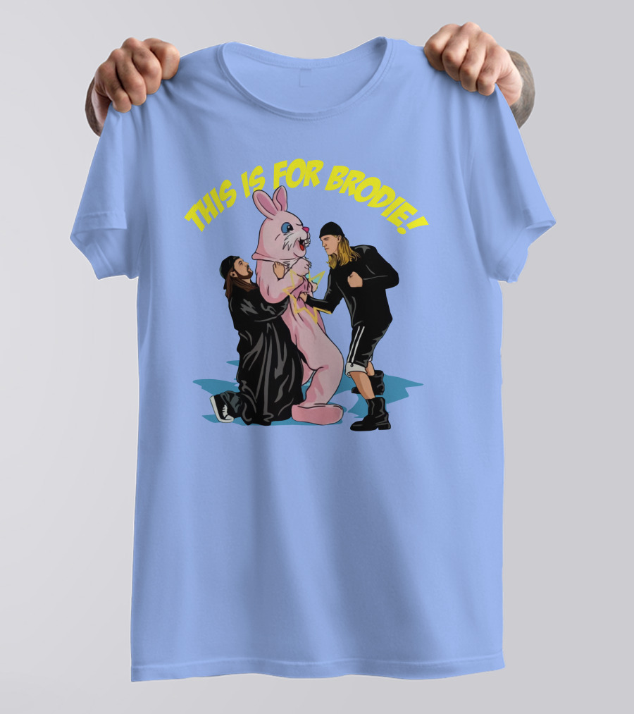 Kevin Smith This Is For Brodie Jay And Silent Bob Pink Bunny Drawing T-Shirt