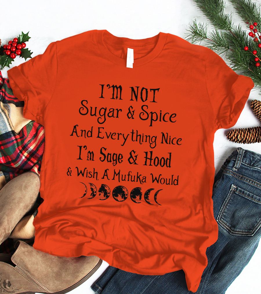 I'm Not Sugar And Spice And Everything Nice I'm Sage And Hood And Wish A Mufuka Would Moon Phases T-Shirt