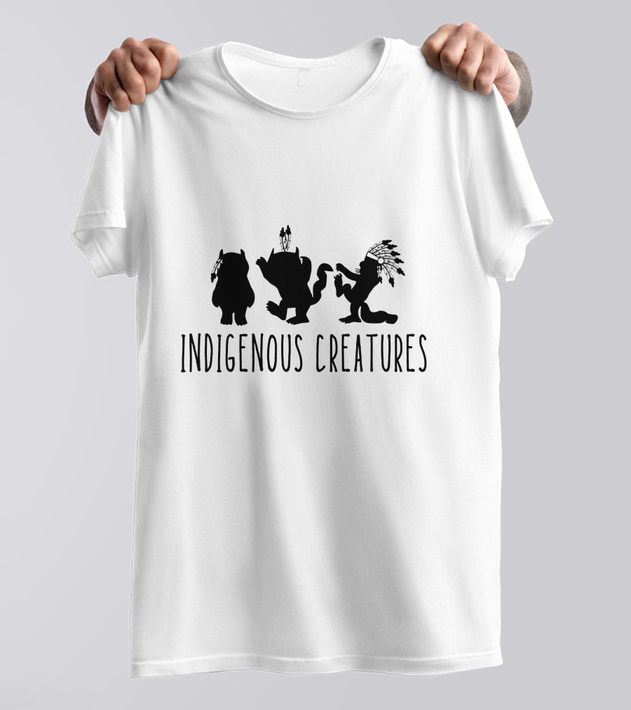 INDIGENOUS CREATURES SILHOUETTE TRIO WITH ARROWS AND FEATHERS T-Shirt