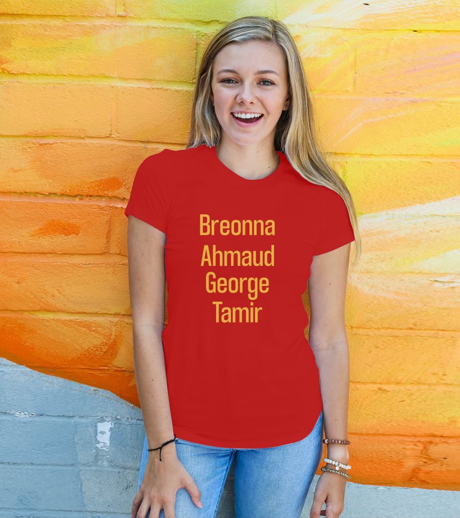 Breonna Ahmaud George Tamir Red Background T-Shirt