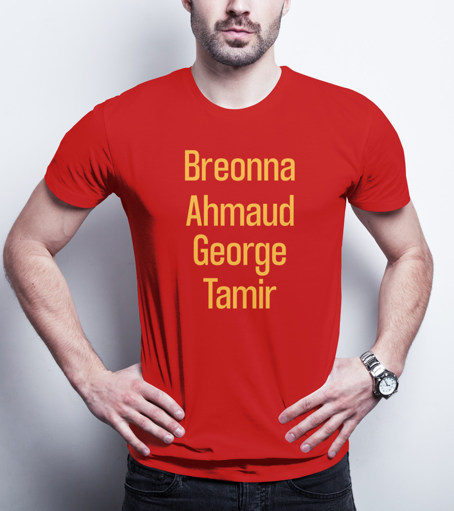 Breonna Ahmaud George Tamir Red Background T-Shirt