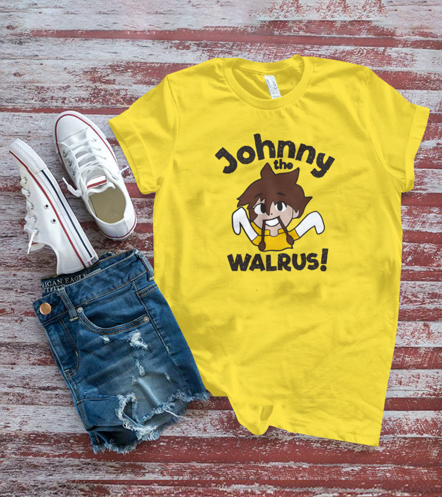 Johnny The Walrus Daily Wire Cartoon Character Yellow Background T-Shirt