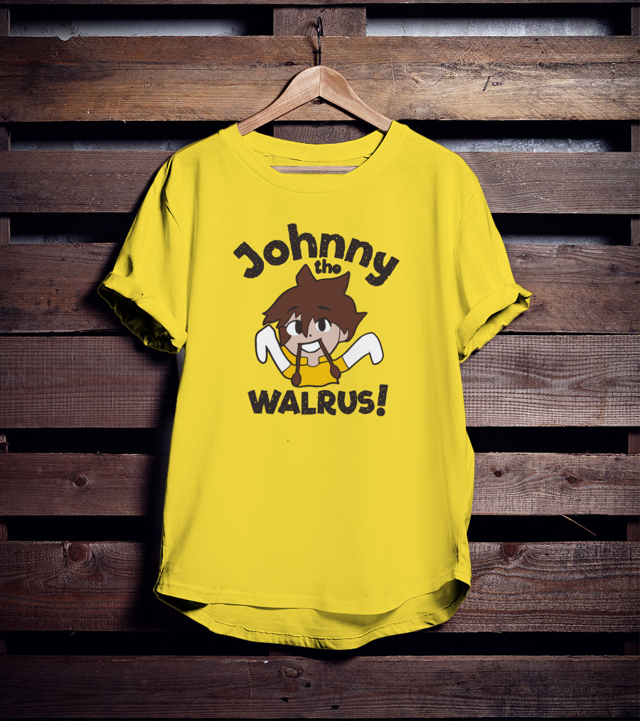 Johnny The Walrus Daily Wire Cartoon Character Yellow Background T-Shirt