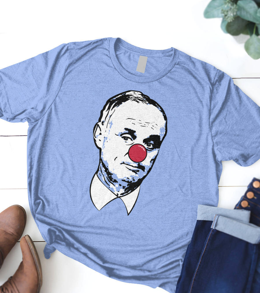 Clown Rob Manfred Blue Background Red Nose T-Shirt