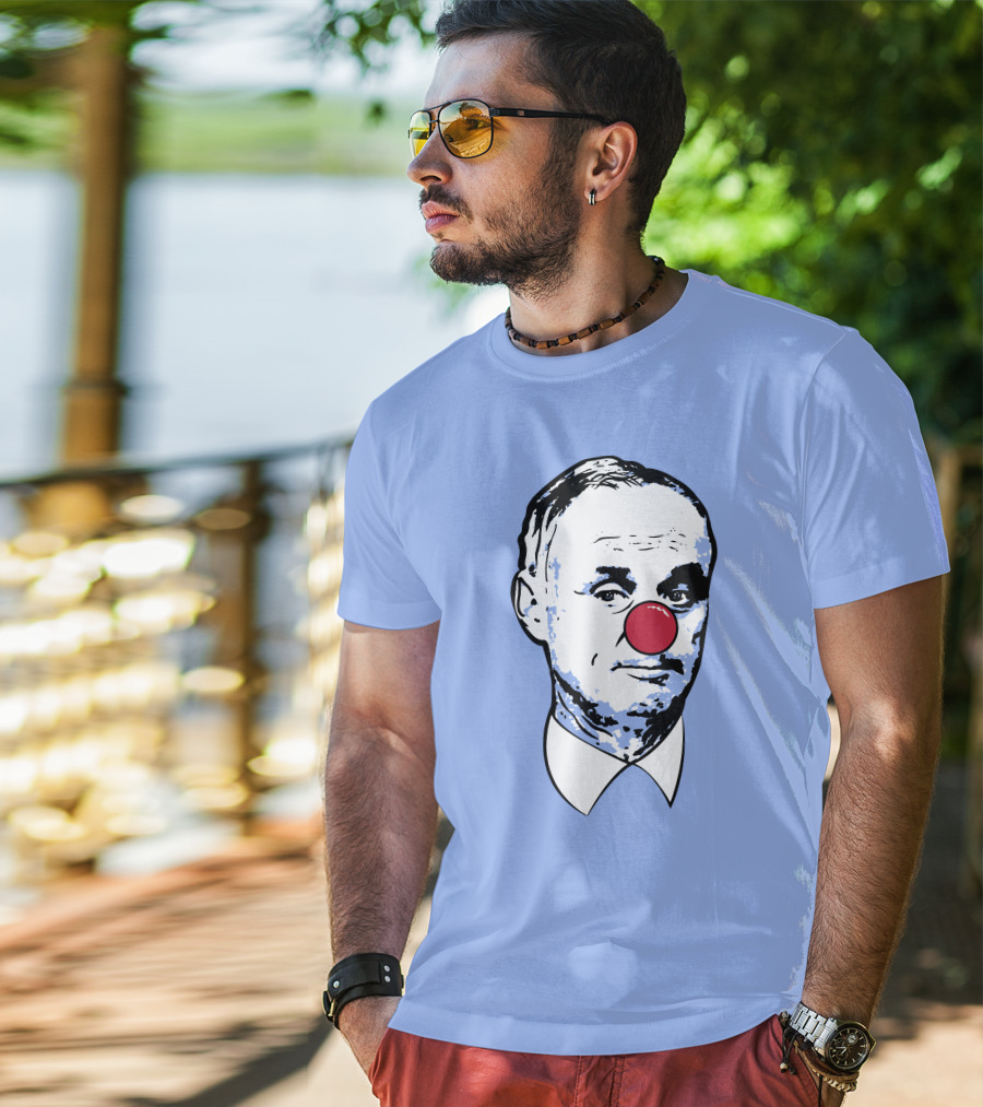 Clown Rob Manfred Blue Background Red Nose T-Shirt