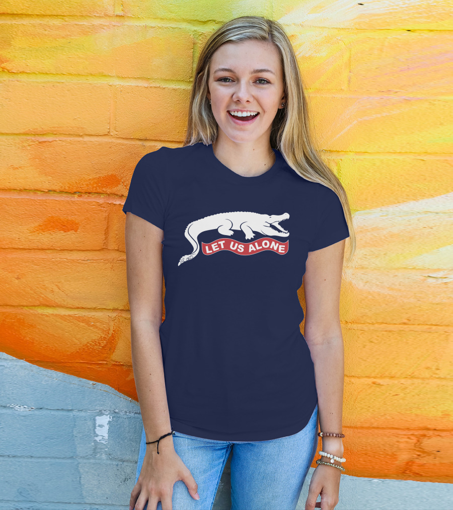 Gov Ron Desantis Gator Let Us Alone Alligator Emblem T-Shirt