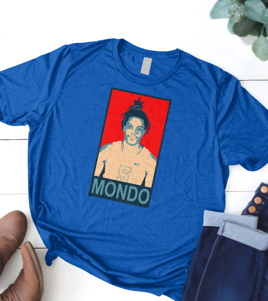 Armando Bacot Mondo Number 5 Red And Blue T-Shirt
