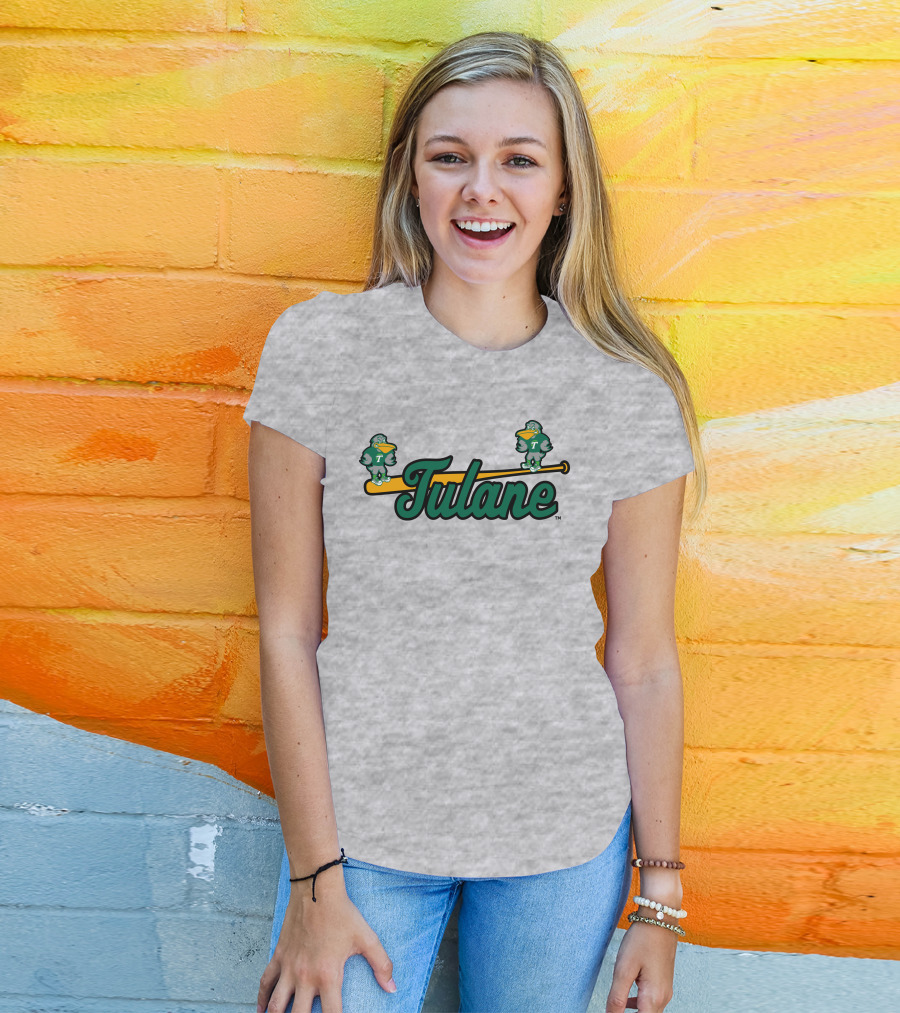 Tulane Green Wave Baseball Bat Birds T-Shirt