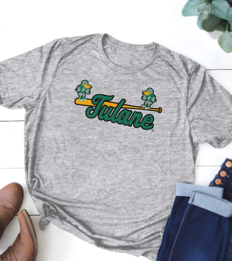 Tulane Green Wave Baseball Bat Birds T-Shirt