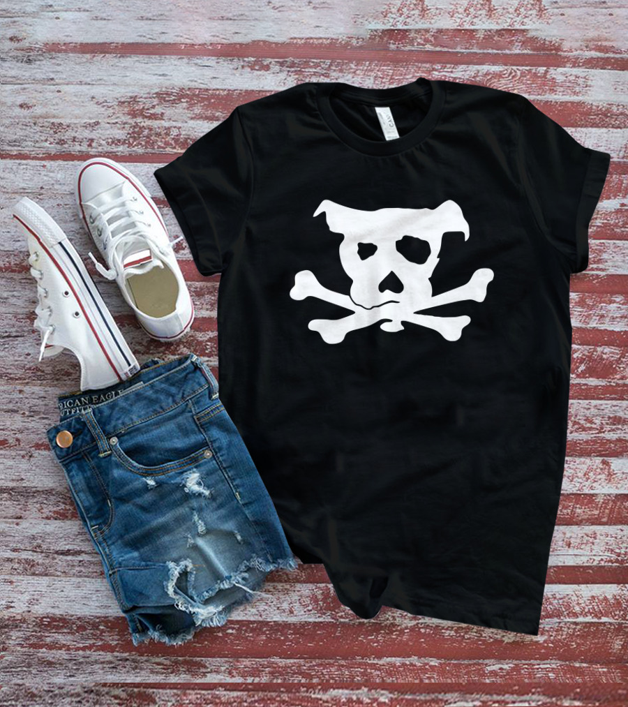 Pirate Dog Skull And Crossbones T-Shirt