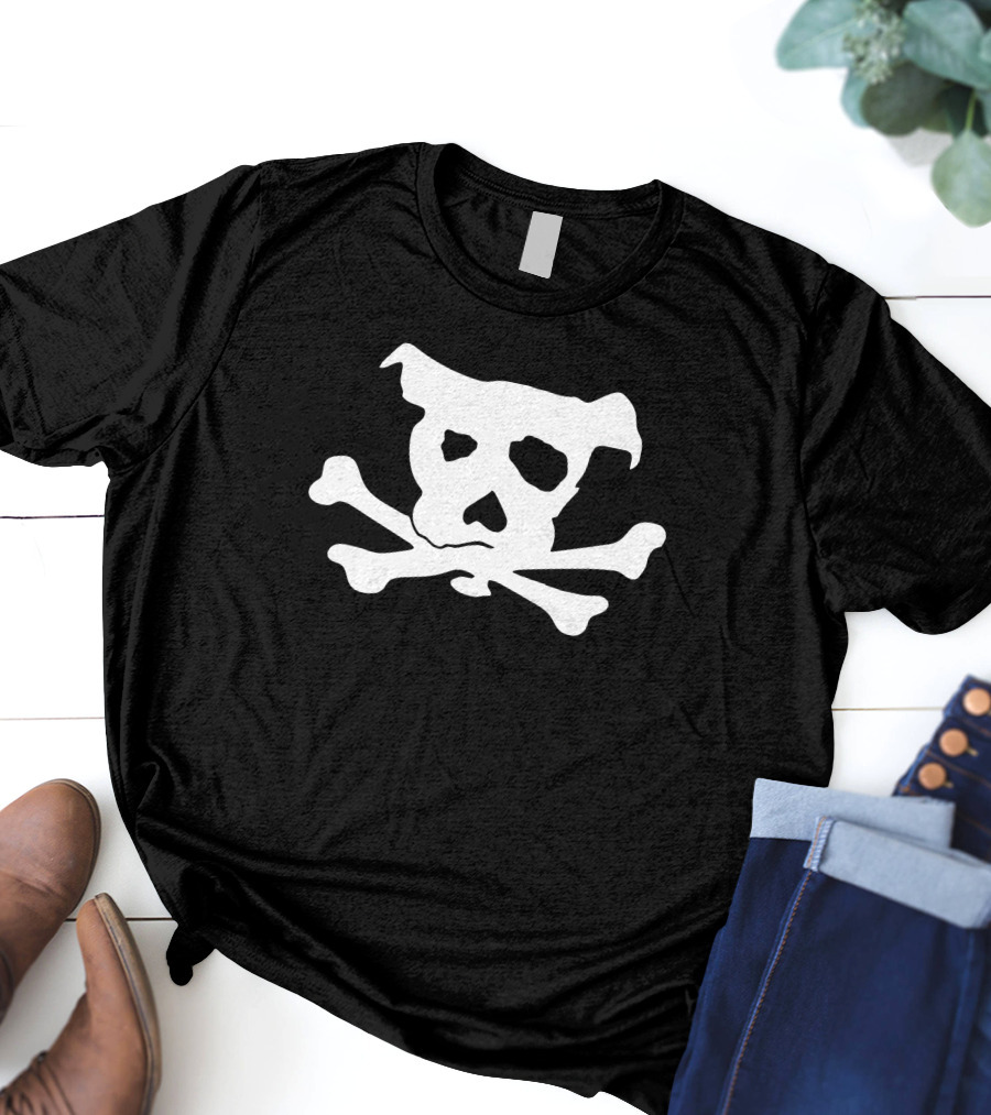 Pirate Dog Skull And Crossbones T-Shirt