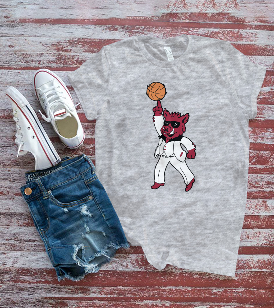 Arkansas The Ark Dancing Hog Disco Basketball T-Shirt