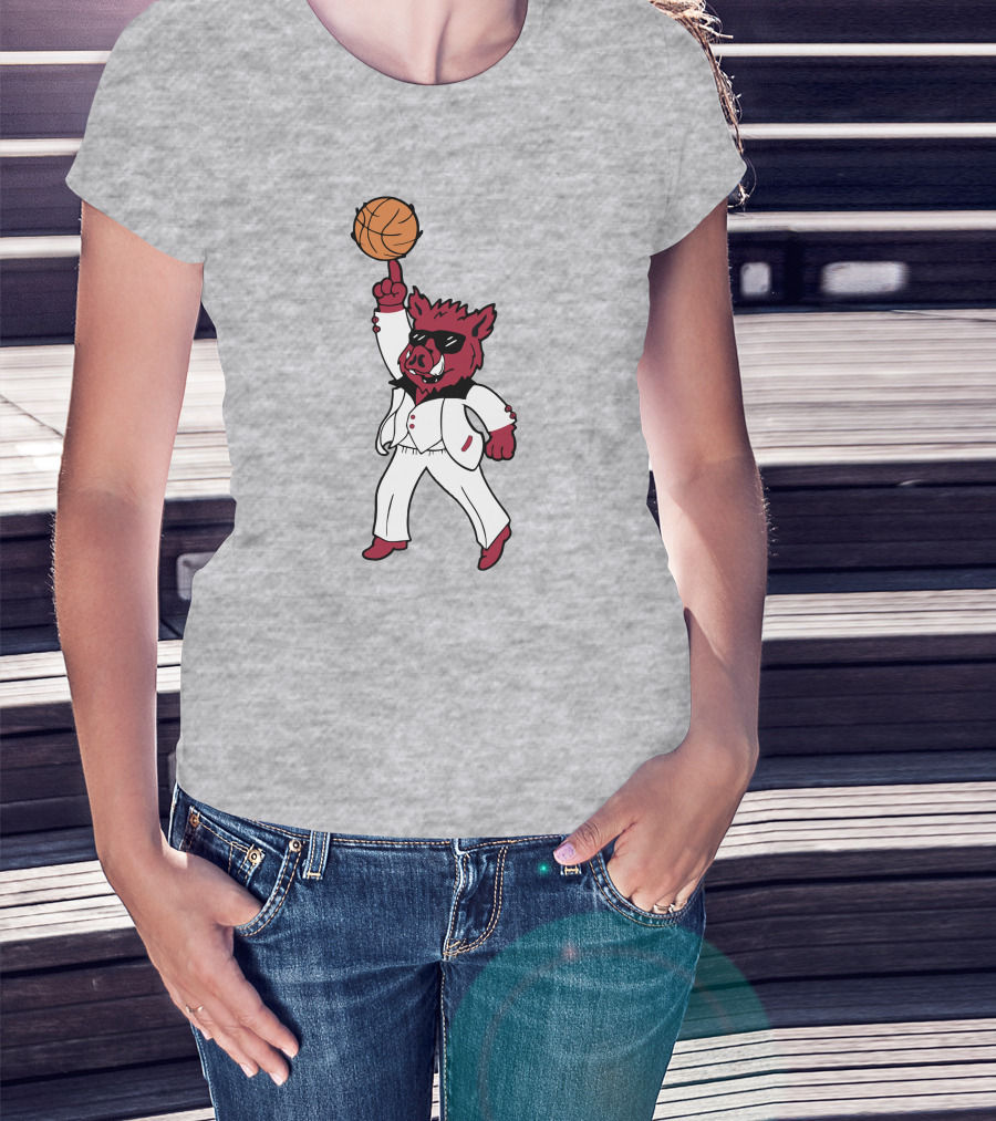 Arkansas The Ark Dancing Hog Disco Basketball T-Shirt