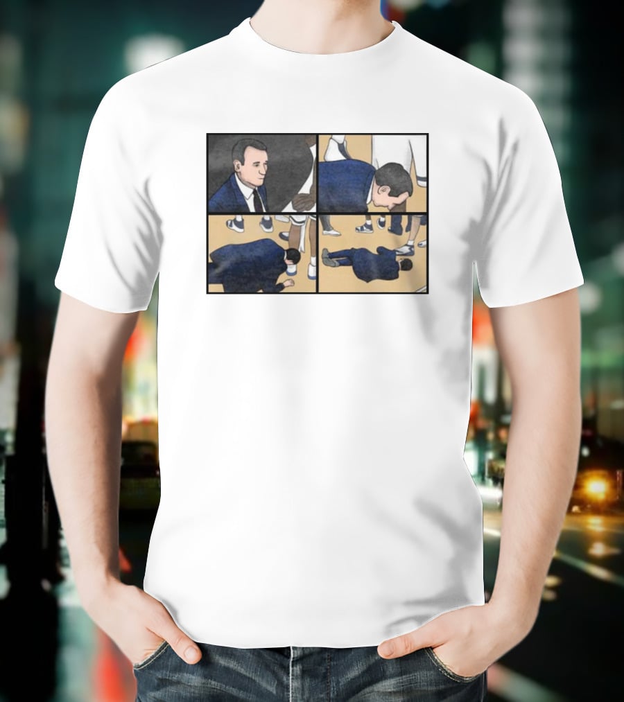 Coach Collapse Comic Panel Humor Scene T-Shirt