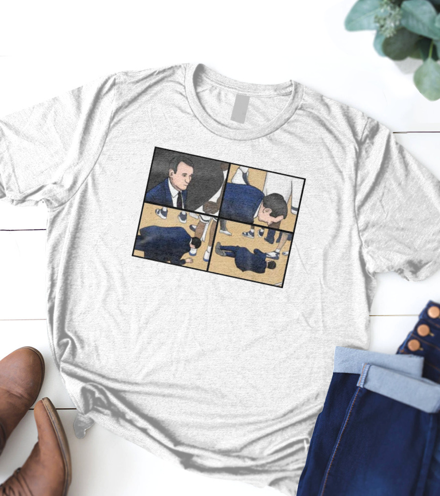 Coach Collapse Comic Panel Humor Scene T-Shirt
