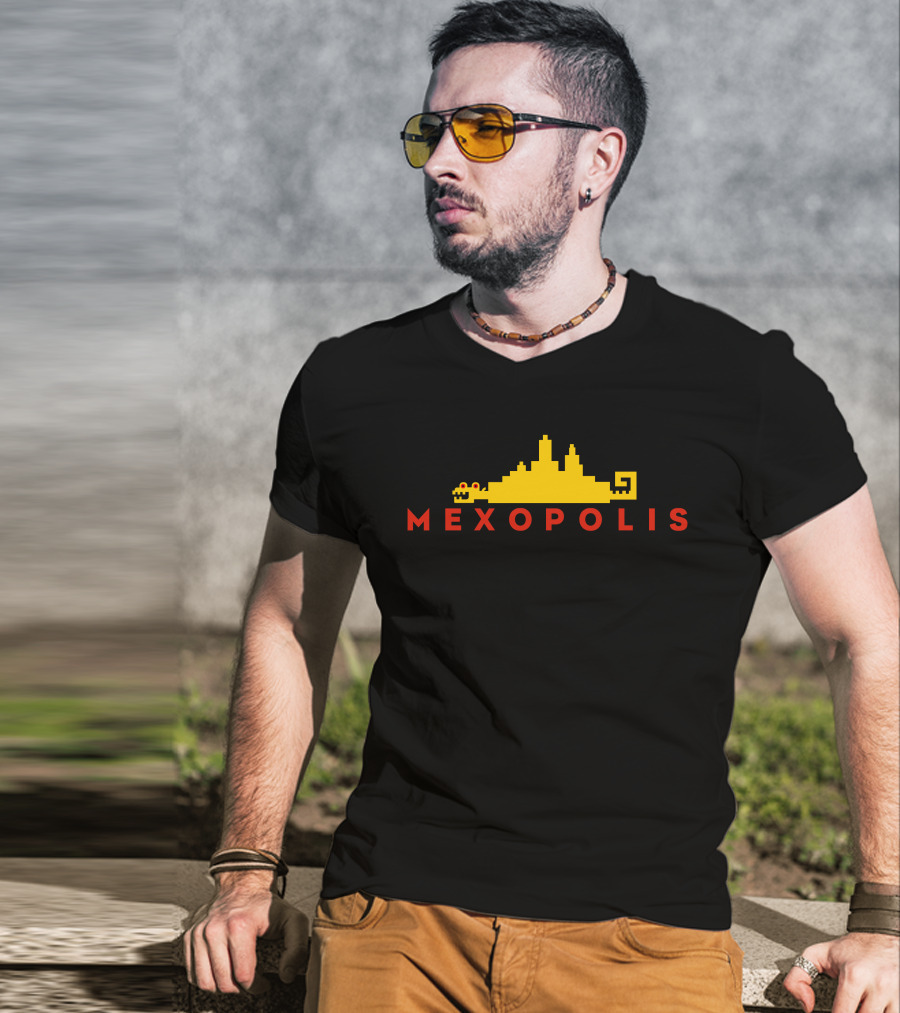 Mexopolis Essential Jorge R. Gutierrez Yellow Cityscape T-Shirt