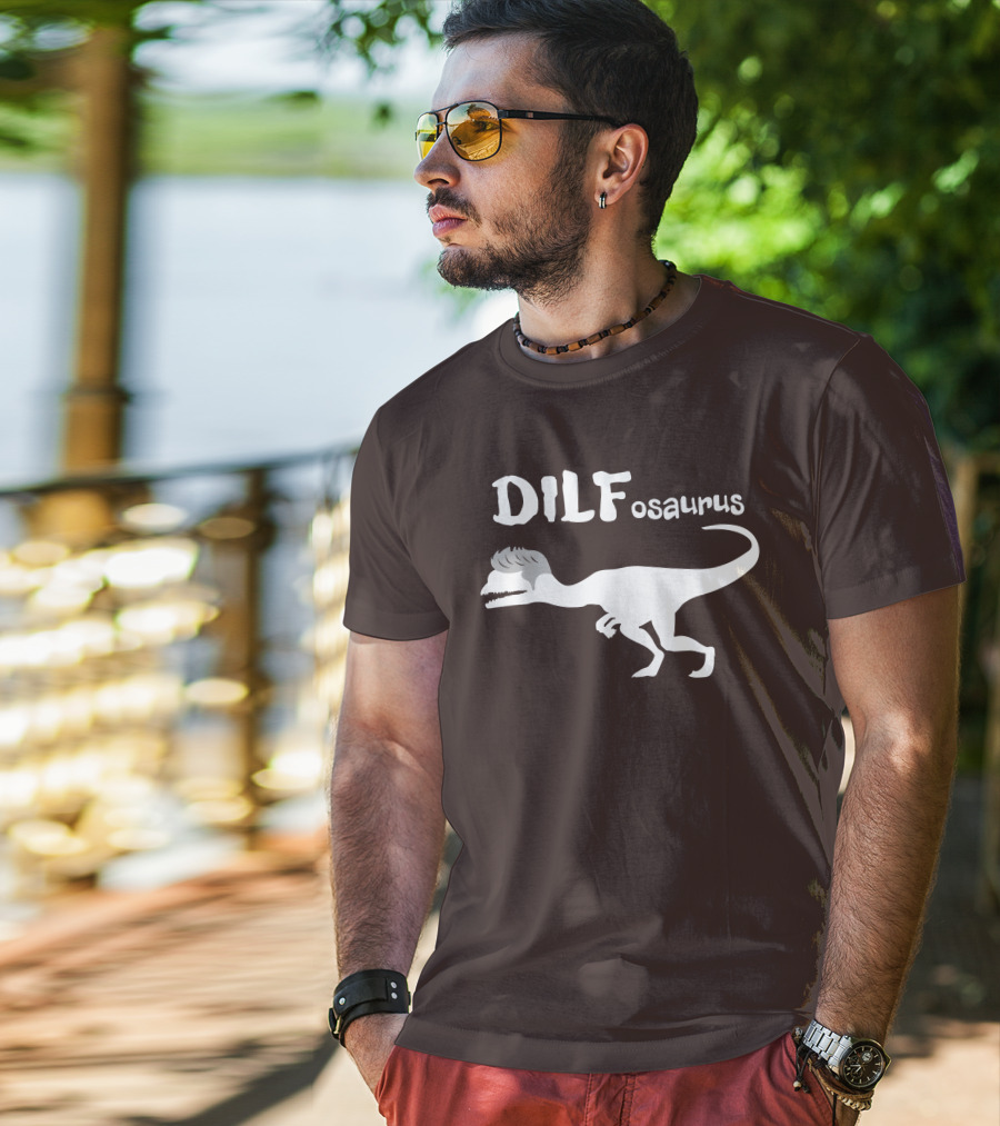 Fossil Daddy Store DILFosaurus Dilophosaurus Fossil Daddy T-Shirt