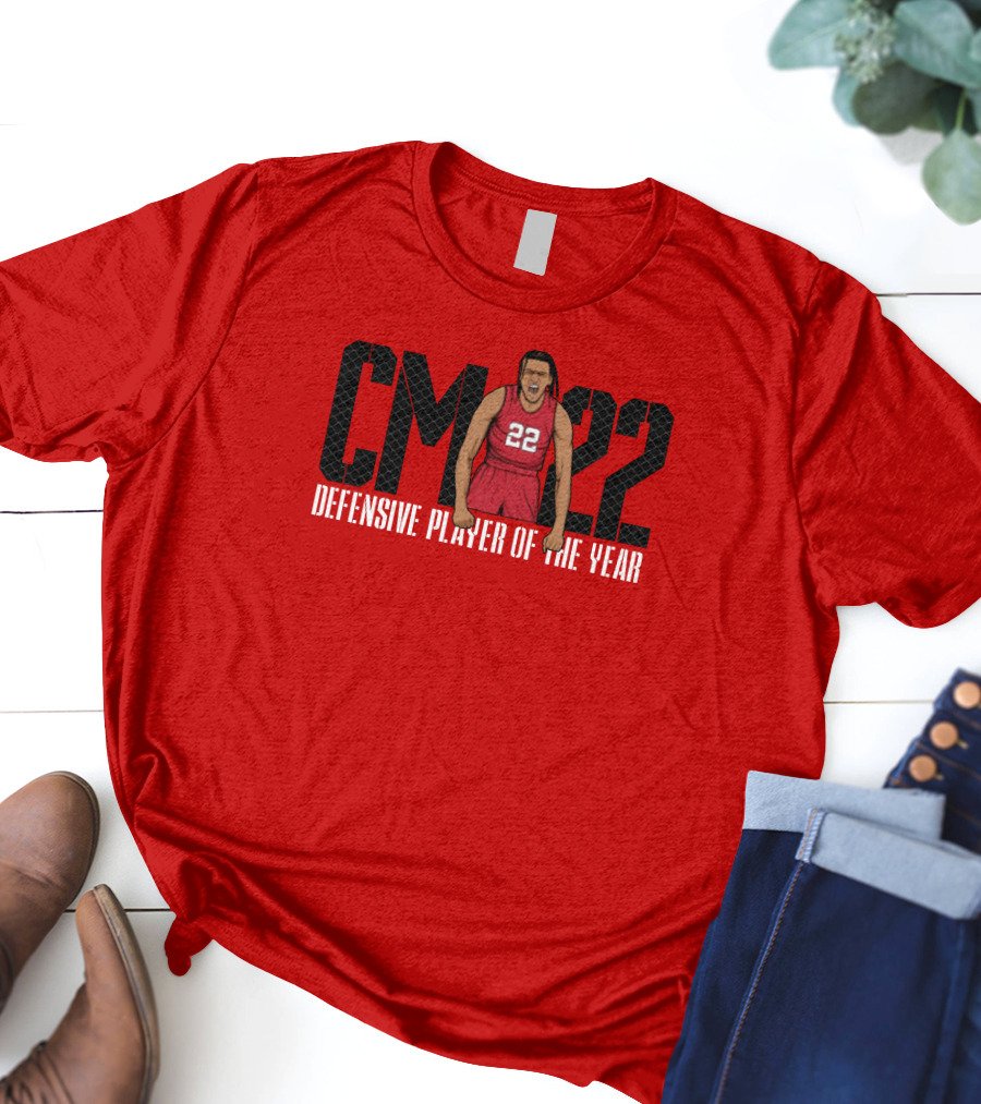 Caleb McConnell X The Players Trunk CM 22 Defensive Player Of The Year Red Basketball T-Shirt