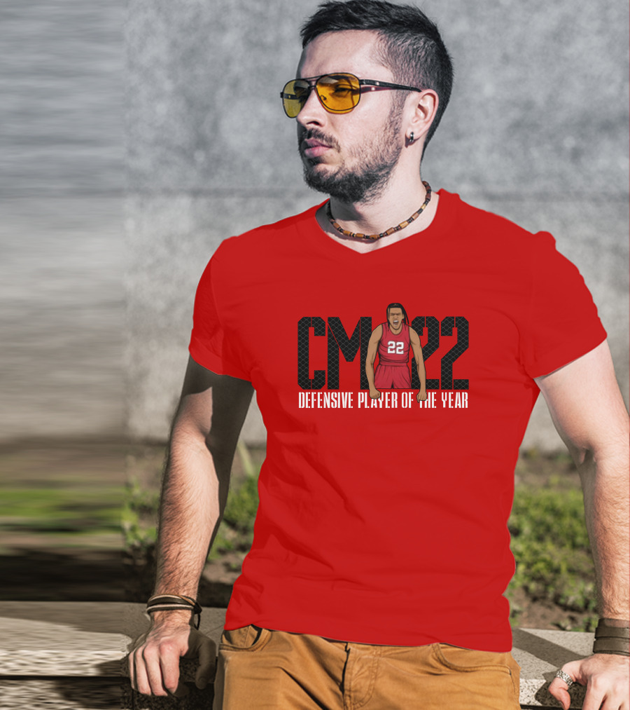 Caleb McConnell X The Players Trunk CM 22 Defensive Player Of The Year Red Basketball T-Shirt