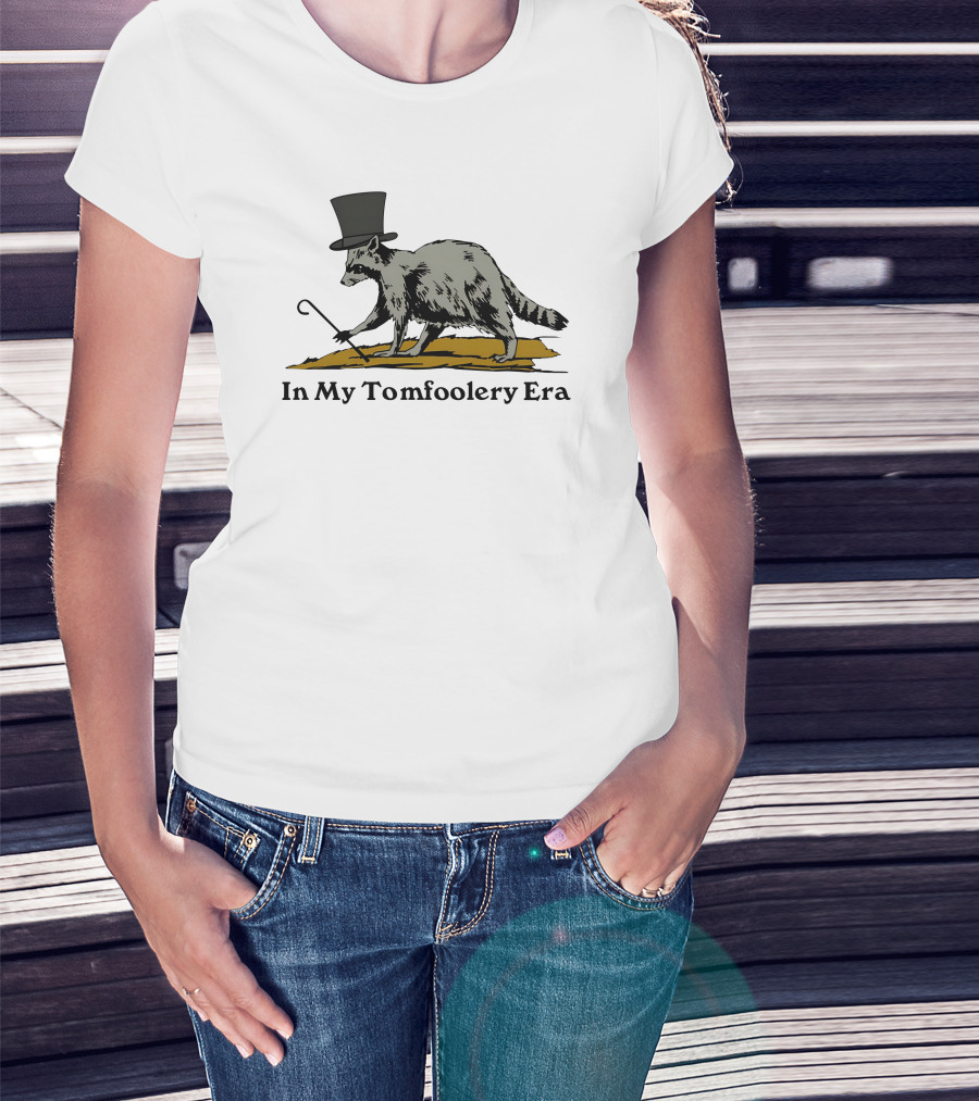 Shithead Steve Store Raccoon Top Hat Cane In My Tomfoolery Era T-Shirt