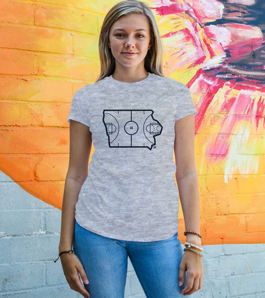 IA Basketball Court Map T-Shirt