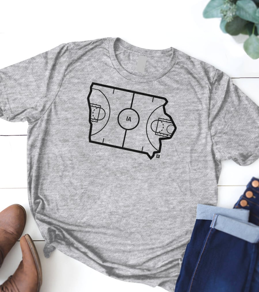 IA Basketball Court Map T-Shirt