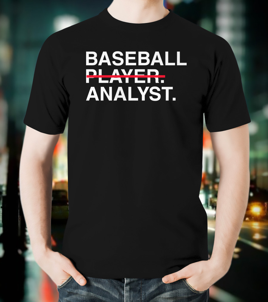 Baseball Analyst Player Strikethrough T-Shirt