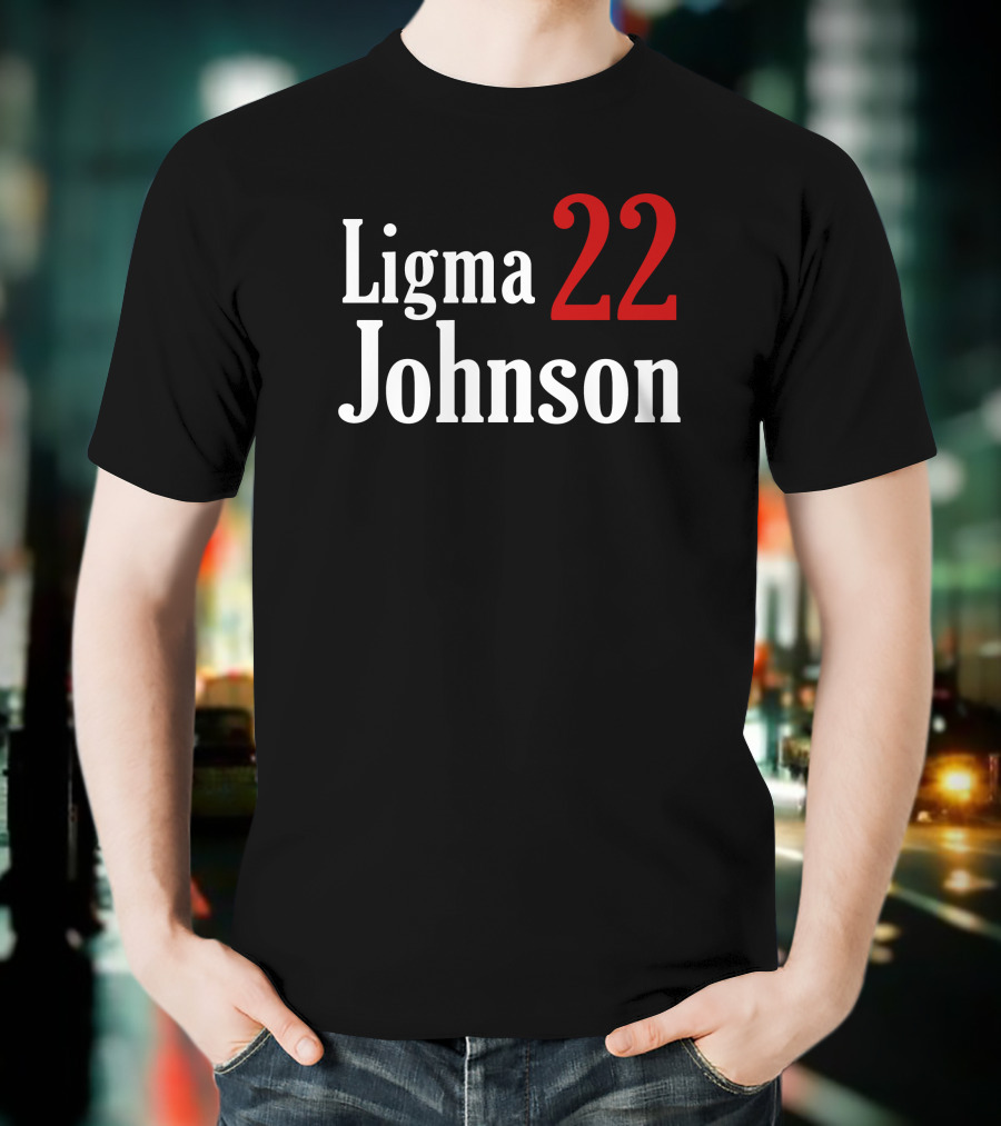 Ligma Johnson 22 Typography Bold Red White T-Shirt
