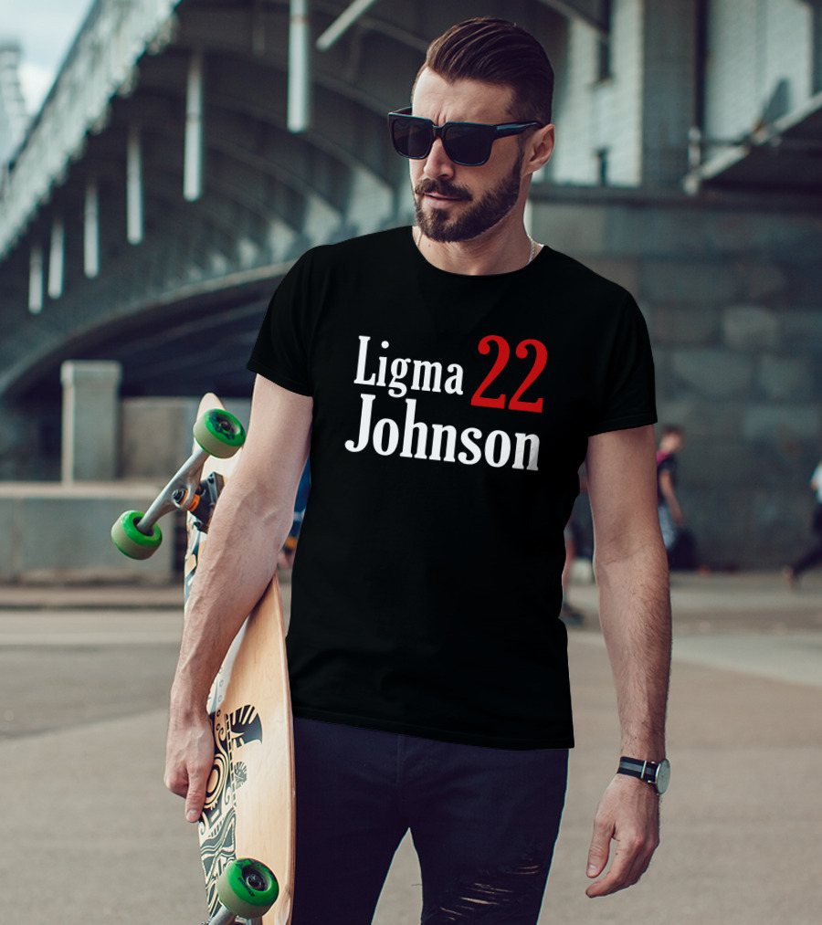 Ligma Johnson 22 Typography Bold Red White T-Shirt