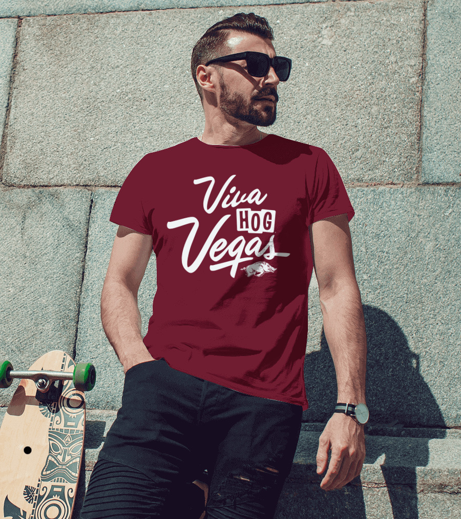 Viva Hog Vegas Arkansas Razorbacks Inspired Pig T-Shirt