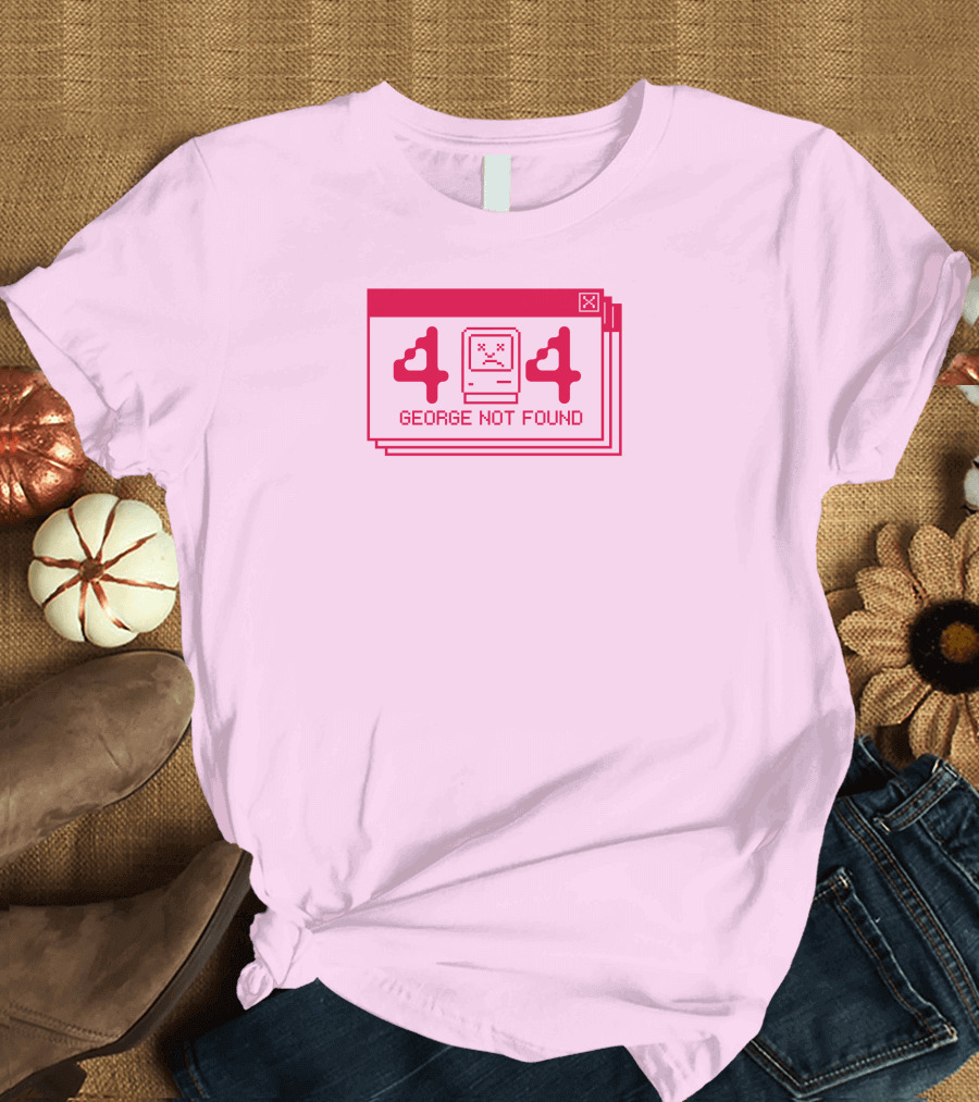 Georgenotfound 404 Error Crying Computer Pink T-Shirt