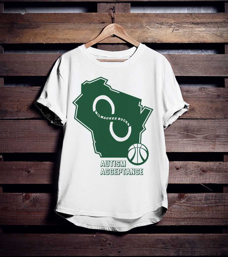 Milwaukee Bucks Autism Acceptance Infinity Symbol Basketball T-Shirt
