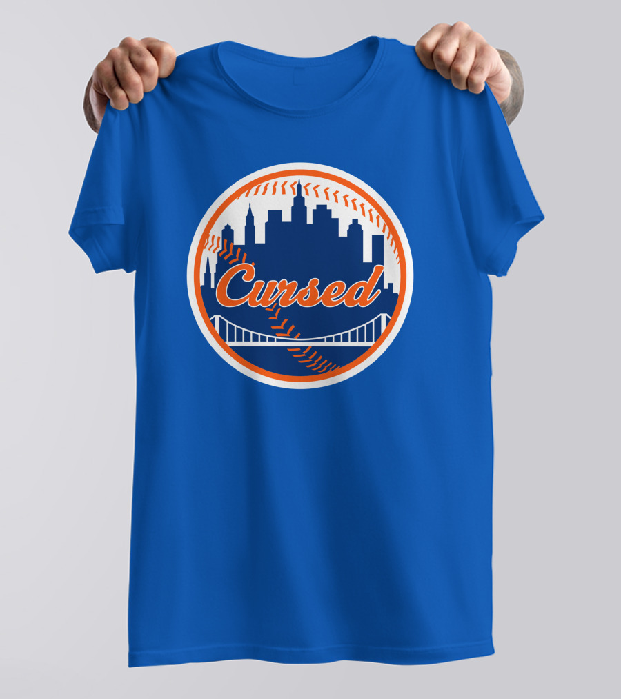 Cursed Mets Baseball Skyline Bridge T-Shirt