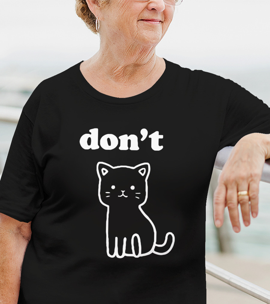 Don't Kitty Cute Cat Outline T-Shirt