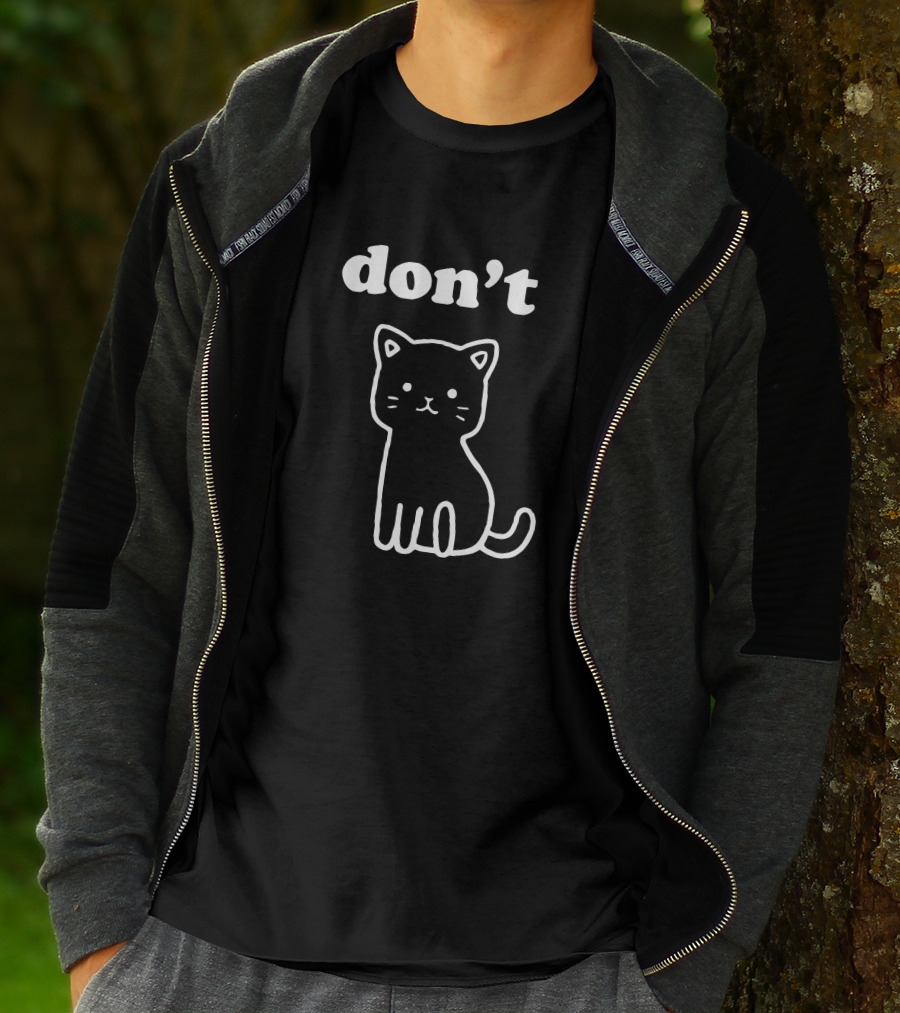 Don't Kitty Cute Cat Outline T-Shirt